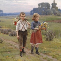 Children walking home